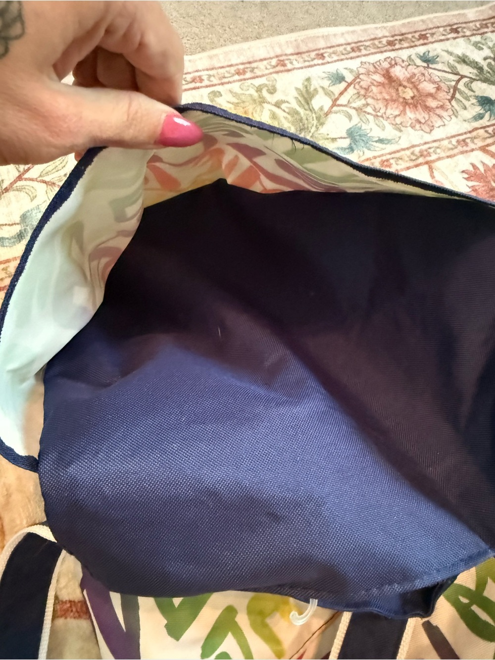 GeckobrandsNavy & Multi 'Love' Print Canvas Tote - Picture 7 of 8